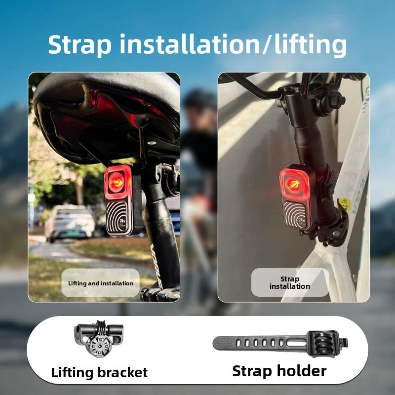 Luz trasera inteligente para bicicleta con sensor de radar, luz de advertencia LED para ciclismo