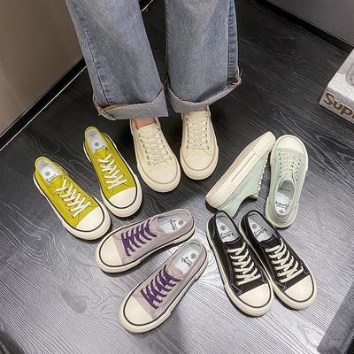 Холщовые туфли женские летние новые универсальные студенческие дышащие туфли на платформе повседневные туфли детская мода