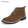Golden Sapling Western Boots Men Retro Suede Leather Flats Classics Men's Chelsea Boots Fashion Platform Shoes Formal Footwear