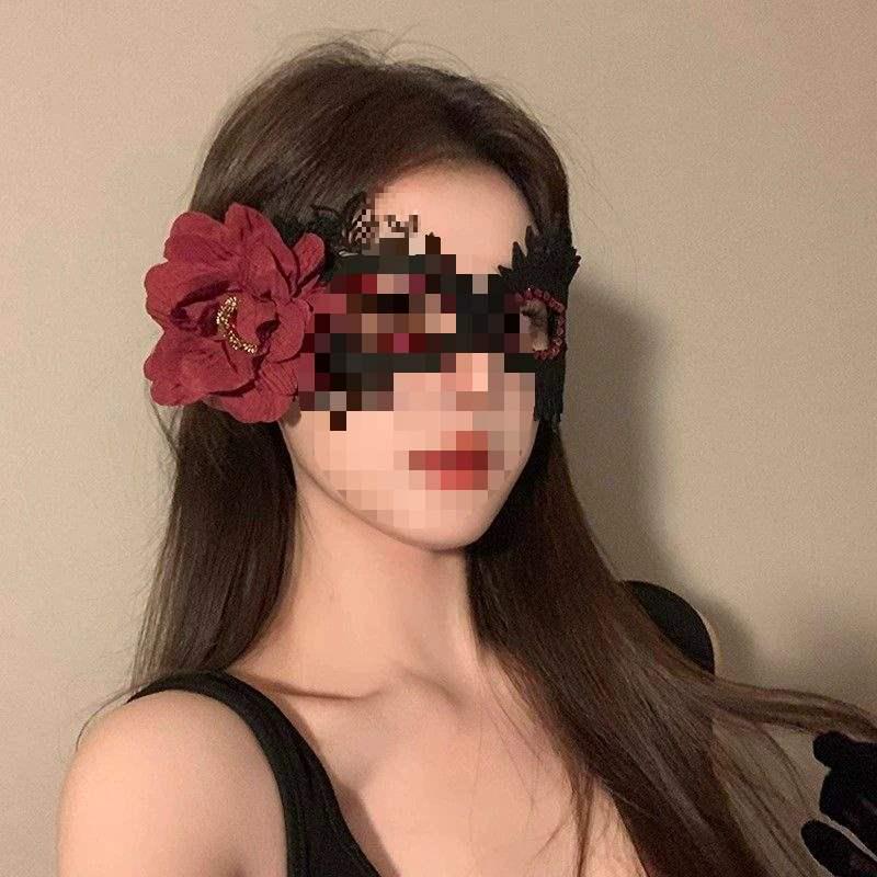 Загадочная черная кружевная маска-цветок для маскарада для девочек