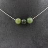 Stones and Minerals. 3 Jade 8 Mm Pearl Necklace. Stainless Steel Chain Necklace Women Men. Customizable Size.