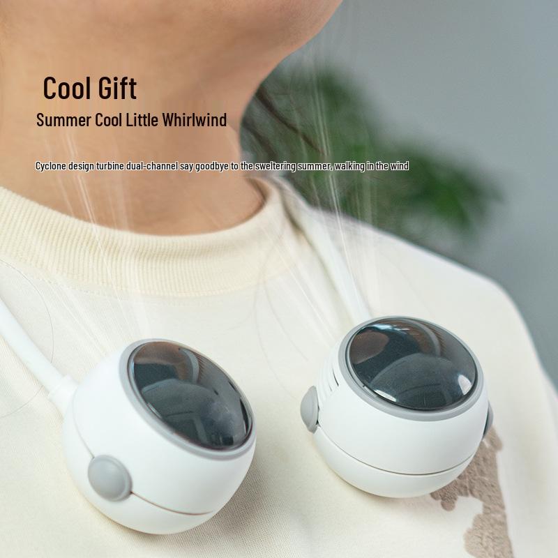 2024 Portable Neck-Hanging Bladeless Foldable USB Fan: Lazy, Large-Capacity Outdoor Cooling