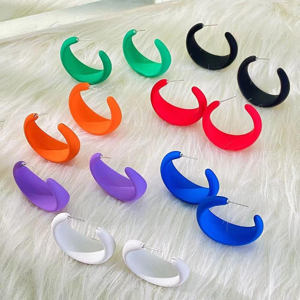 Геометрические серьги-кольца, серьги-пусеты, преувеличенные серьги конфетных цветов, мягкое сердце девушки, женские украшения для ушей.