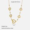 18K Gold Heart Stainless Steel Necklace For Women Luxury Premium Clavicle Chain Tarnish Free Titanium Steel Sweater Chain