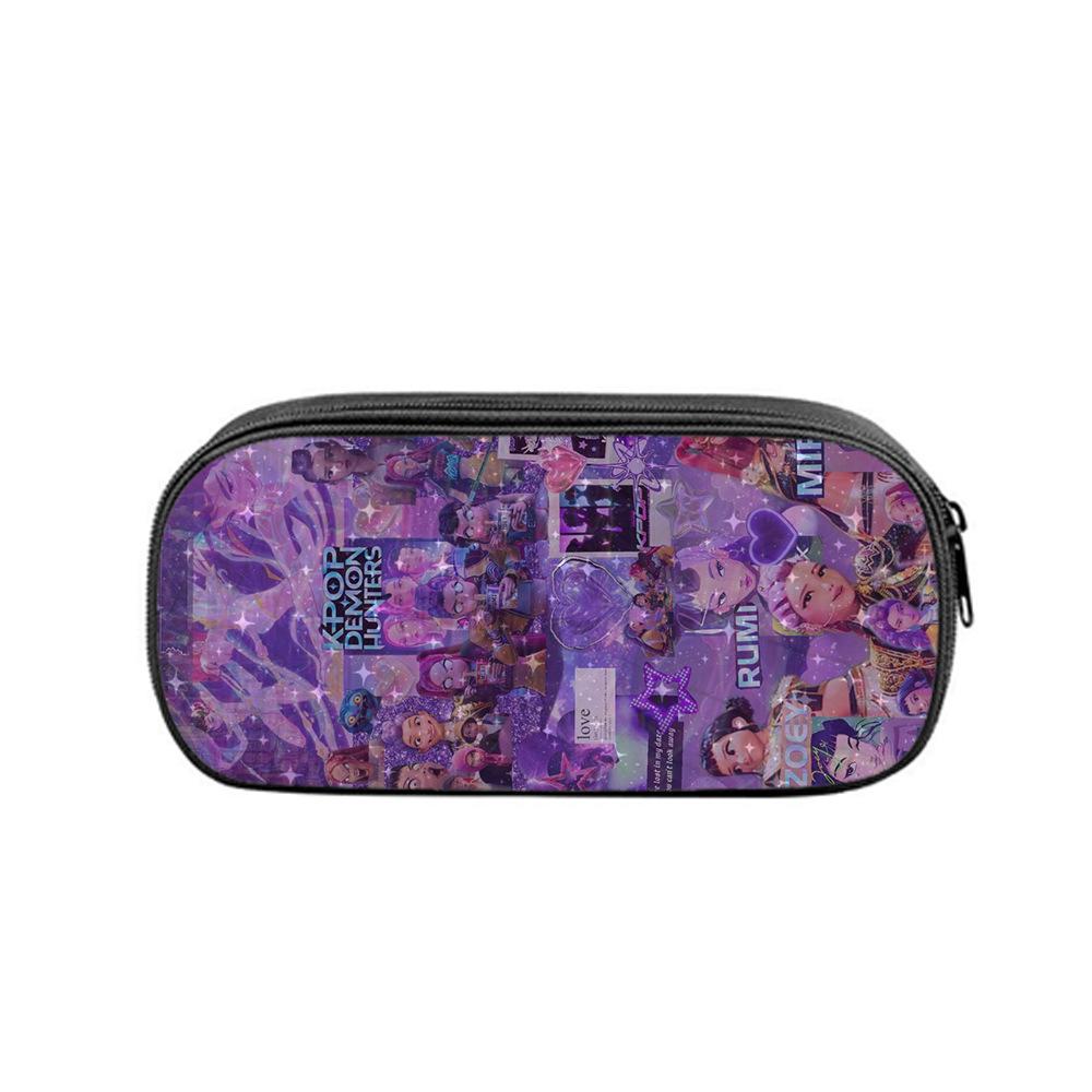 Huntrix Kpop студенческий принт пенал Kpop охота на ведьм женская группа студенческое хранение канцелярская сумка пенал