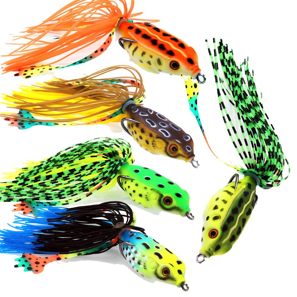 1PCS Frog Fishing Lures Soft Topwater Baits for Bass Snakehead Saltwater Freshwater Fishing
