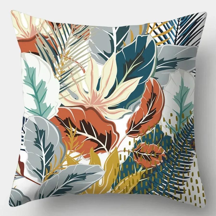 Sofa Simple Cushion Pillow Case Tropical Plant Print Decorative Cushion Cover Living Room Luxury Art Home
