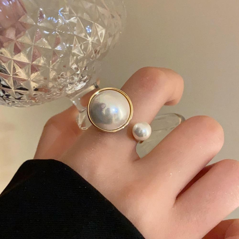 Имитация жемчуга Жемчужное кольцо Ювелирные изделия Аксессуары Корейское жемчужное кольцо Элегантные жемчужные открытые кольца Свадьба