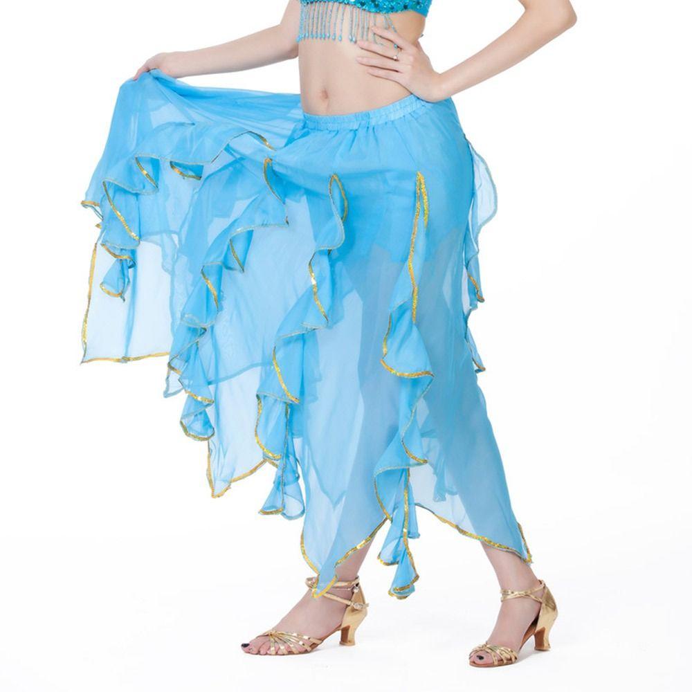 Женская блестящая юбка-солнце, юбка для танцев, юбка для танца живота, испанская юбка, костюмы для выступлений