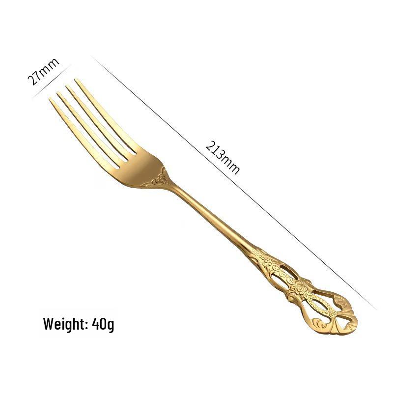 Набор столовых приборов из нержавеющей стали в европейском стиле с полым рельефным дизайном: Королевский нож, вилка и ложка.