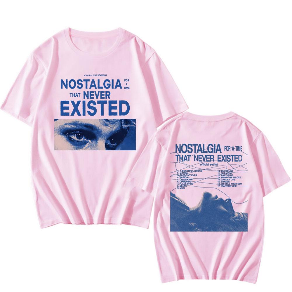 Футболка "Ностальгия по времени, которого никогда не было" Люк Хеммингс Певец Печать Футболка Графический Хлопок Летняя Мужская Футболка Лето