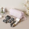 Quilted Cosmetic Bag Bow Print Storage Pouch Gifts Hair Styling Tool Bag