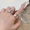 Oil Dripping Butterfly Ring Elegant Finger Jewelry Sweet Opening Finger Ring  Ladies Jewelry