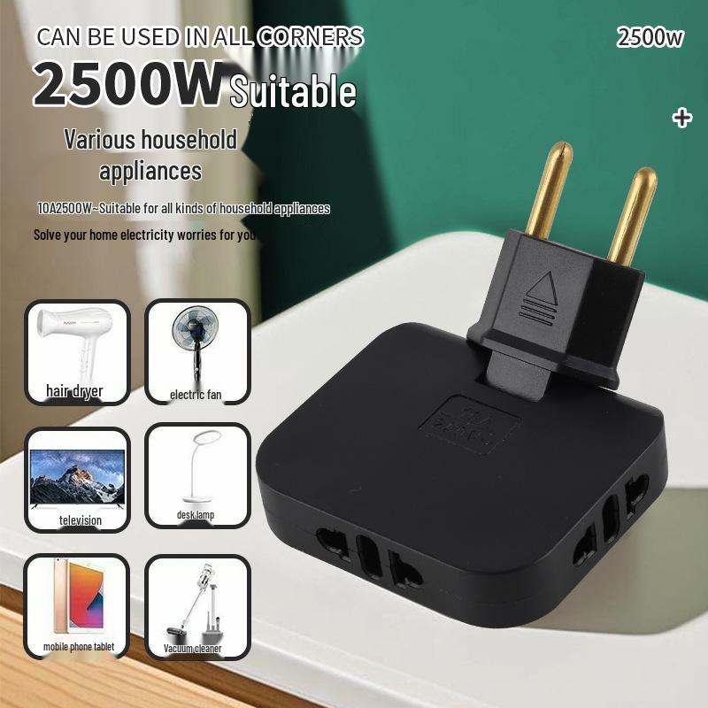 180° Rotatable Ultra-Thin Euro Standard Wall-Mounted Multi-Socket Power Converter.