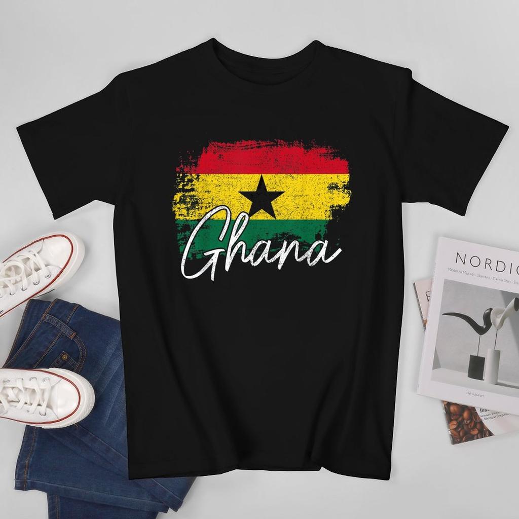 More Design Ghana Flag Ghanaian Unisex Tshirt Tees Tshirt Oneck T Shirts Unisex Boys Clothing 100 Cotton