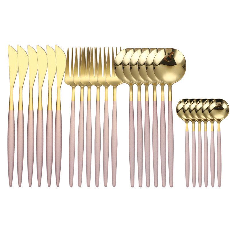 24 шт., черный западный набор столовой посуды, набор столовых приборов из нержавеющей стали, вилка, нож, ложка, набор столовых приборов, набор столовых приборов, набор столовых приборов