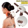 Массажер для плеч с подогревом Шиацу Массажер для шеи и спины 2000 мАч Перезаряжаемый Глубокий разминающий массаж Расслабляющая подушка Подарки