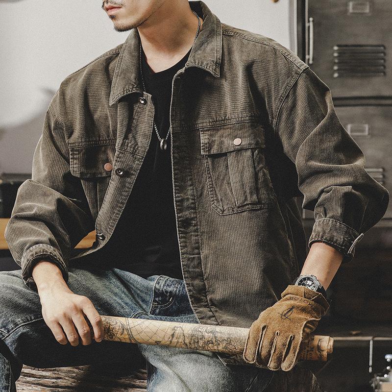 Американская тяжелая вельветовая ретро-куртка мужская модная брендовая бархатная винтажная куртка Ami Kaji Tooling для мужчин