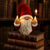 Winter Holiday Atmosphere Lighting Lighted Gnome Ornament, Christmas Statue with Light Up Middle Fingers, Tabletop Figure Display or Wall Hanging,