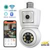 LS VISION 4K 4MP E27 лампа Wi-Fi камера двойной объектив двойной экран автоматическое отслеживание двусторонняя аудио цветная камера ночного видения уличная камера безопасности