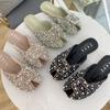 Fashion For Women 2024 Loafers Glitter Slides Ladies' Slippers Peep Toe Flat Shoes Female Pantofle Fashion Jelly New Luxury