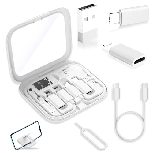 Дорожный адаптер USB-C Kit для IPhone, Pixel и Galaxy: USB-A на C, Micro-USB на C, Type-C на Lightning, Короткий кабель USB-C, OTG, Зеркальный чехол