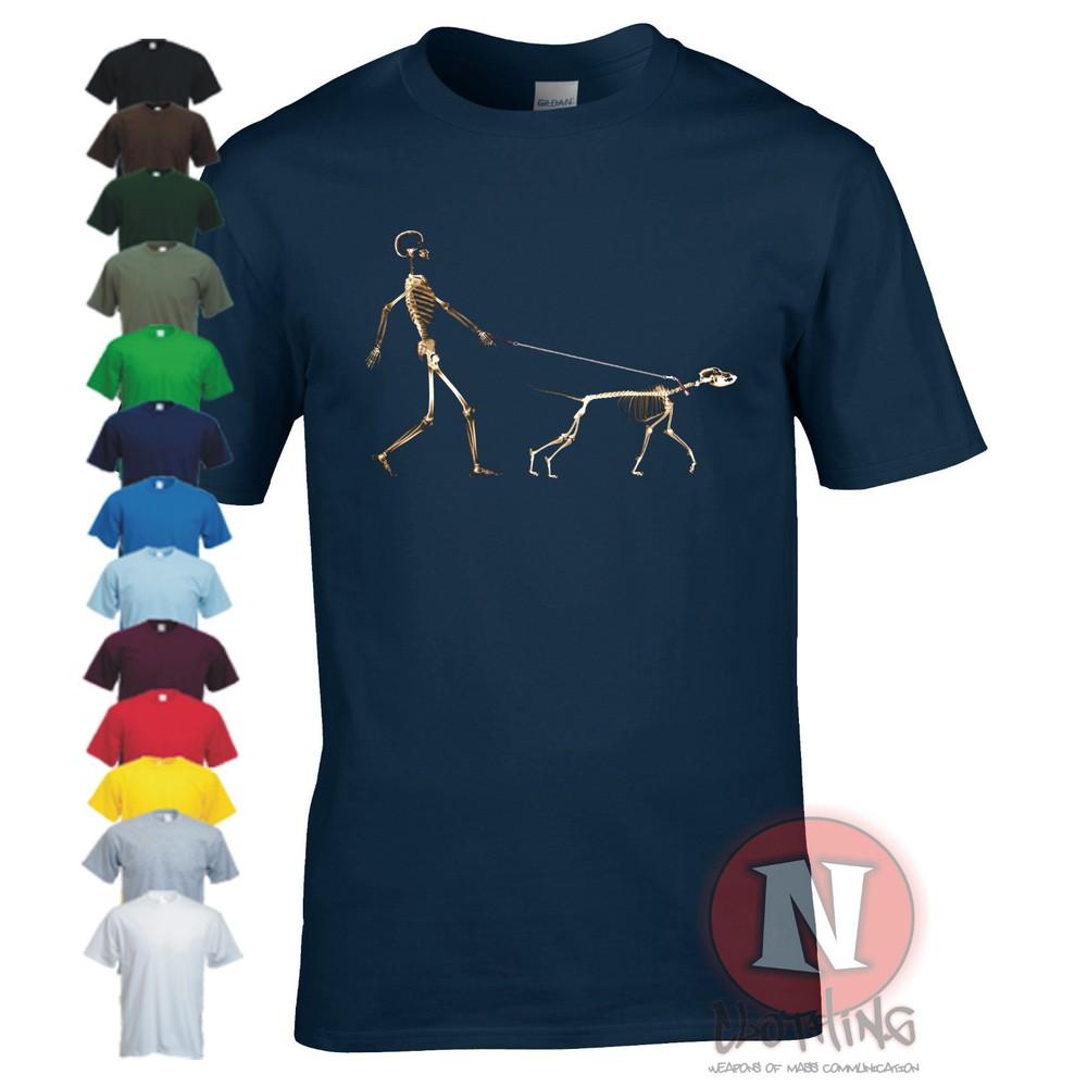 Футболка Skeleton Dog Walker собачий песик смешной уличное искусство стиль Бэнкси