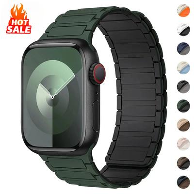 Магнитная петля для Apple Watch Series 10 46 мм ремешок 44 мм 45 мм 38 мм 42 мм 41 мм ремень силиконовый браслет iWatch Ultra 2 49 мм 9 8 7 6 5 9 Se 40 мм ремешок