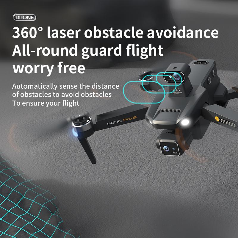 T8  Professional Drone GPS 3-axis Gimbal 8K ESC Dual 360°Laser Obstacle Avoidance FPV Optical Flow Folding Quadcopter Drones Toy