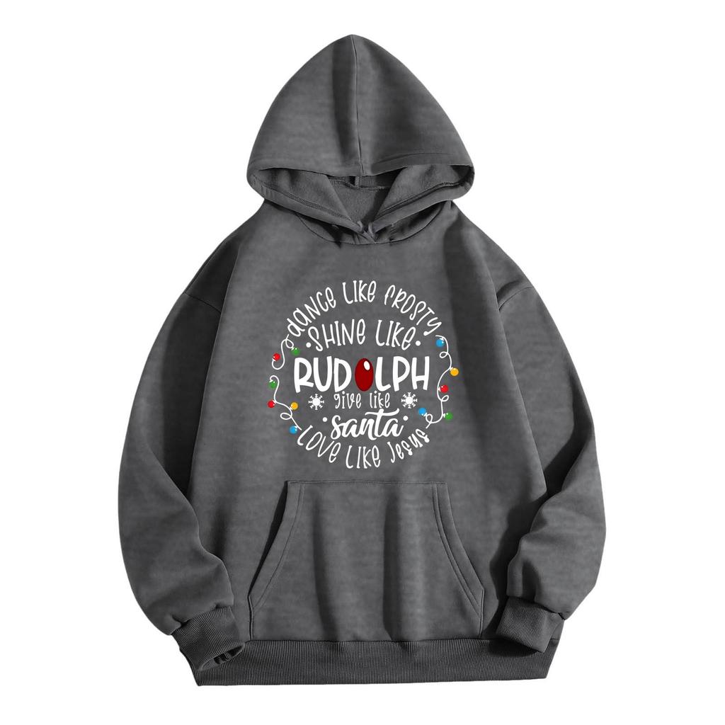 Женская однотонная толстовка с капюшоном и длинным рукавом с принтом