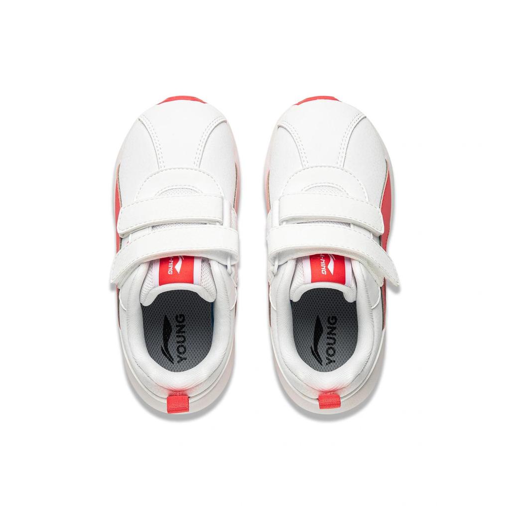Li Ning YOUNG Sportlife Искусственная кожа Детская повседневная обувь Стандартный Белый/Фужун Красный Дети возрастом от 3 до 7 лет YKAP148-6