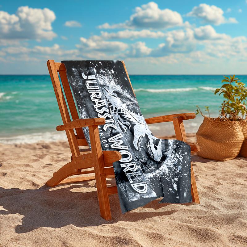 1Pc Jurassic World Dominion Beach Towel, Quick Dry, Multi-Use for Beach Pool Gym Yoga Home Travel, Christmas, Halloween, Xmas Gift M928344