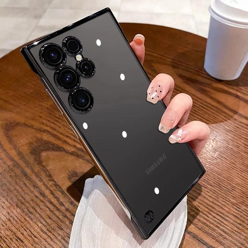 Роскошный безрамочный чехол с покрытием для Samsung Galaxy S26 S25 S24 Ultra S23 Тонкий Прозрачный Защита объектива камеры Ударопрочный чехол