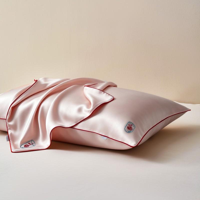 Silk-Like Modal Pillowcase 48x74cm Smooth Satin Finish Embroidered Solid Color Single Pair