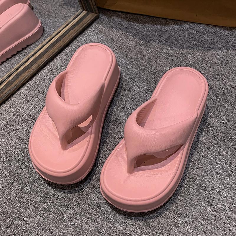 Резиновые шлепанцы Туфли на высоком каблуке Женские тапочки Плоские шлепанцы на платформе Гавайский массаж Мягкая полиуретановая ткань Туфли на высоком каблуке Женские