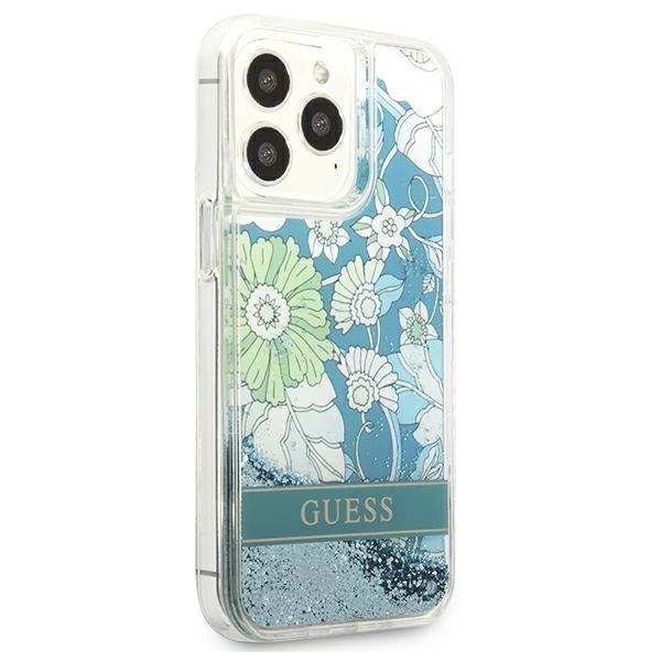 Guess Guhcp13Llflsn Iphone 13 Pro / 13 6.1 Green/Green Hardcase Flower Liquid Glitter