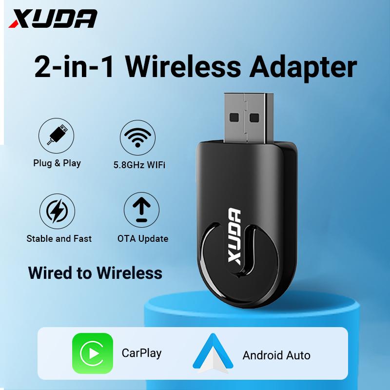 XUDA 2025 Новый Мини 2-в-1 Беспроводной Адаптер CarPlay, Проводной в Беспроводной CarPlay и Android Auto Умная Коробка, Стабильная Передача