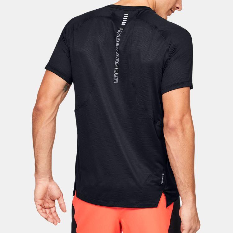 Under Armour Мужская рубашка для бега Qualifier Iso-Chill Mesh с короткими рукавами и фитнесом, черные 1353467-001