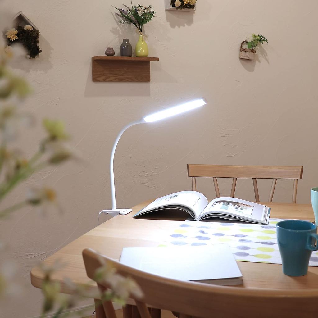Ohm Electric LED Clip Light Белый дневной свет Белый светодиодный стильный тонкий стильный настольный светильник настольная лампа для чтения подставка для учебы Настольная лампа Белый OHM LTC-LC24C-WN