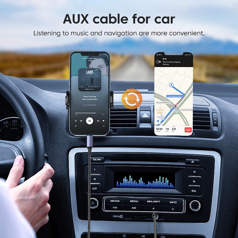 Кабель Kuulaa, Jack 3,5 мм/Lightning