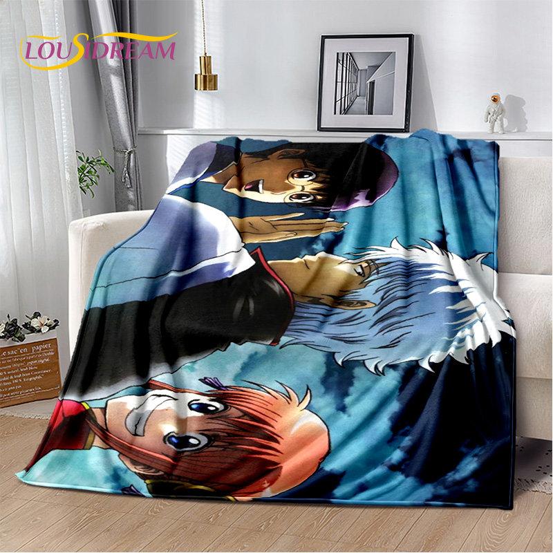 Anime Gintoki Kagura Gintama Soft Plush Blanket,Flannel Blanket Throw Blanket for Living Room Bedroom Bed Sofa Picnic Cover Kids