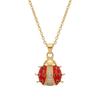 Ladybug-Pendant Necklace With Zirconia For Women Lightweight Allergy Free Jewelry Gift