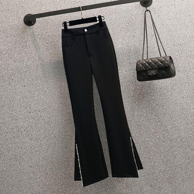 Плюс Размер Женская Осенняя Рубашка с Квадратным Воротником Темперамент Женская Талия Тонкая и Маленькая Костюм Из Двух Частей