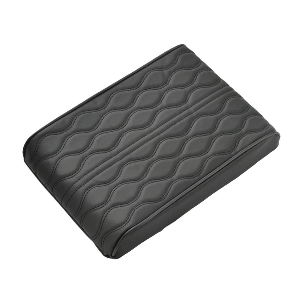 Wave Embroider PU Leather Car Armrest Mat Center Console Arm Rest Protection Cushion Auto Armrests Storage Box Cover Pad