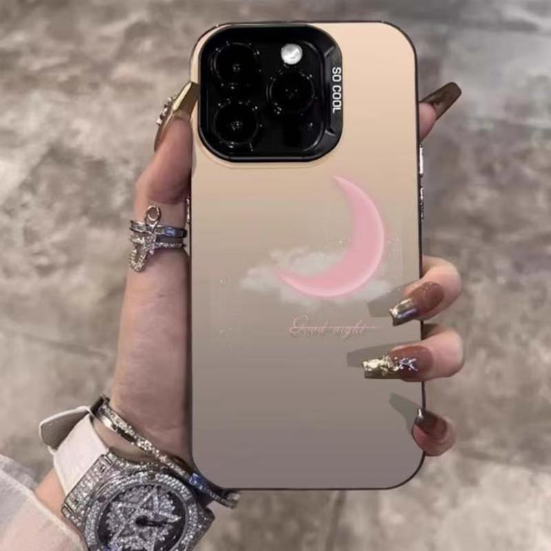 Модный ударопрочный розовый чехол-луна для iPhone 17, 16, 15 Pro, 13 Pro Max и 12X