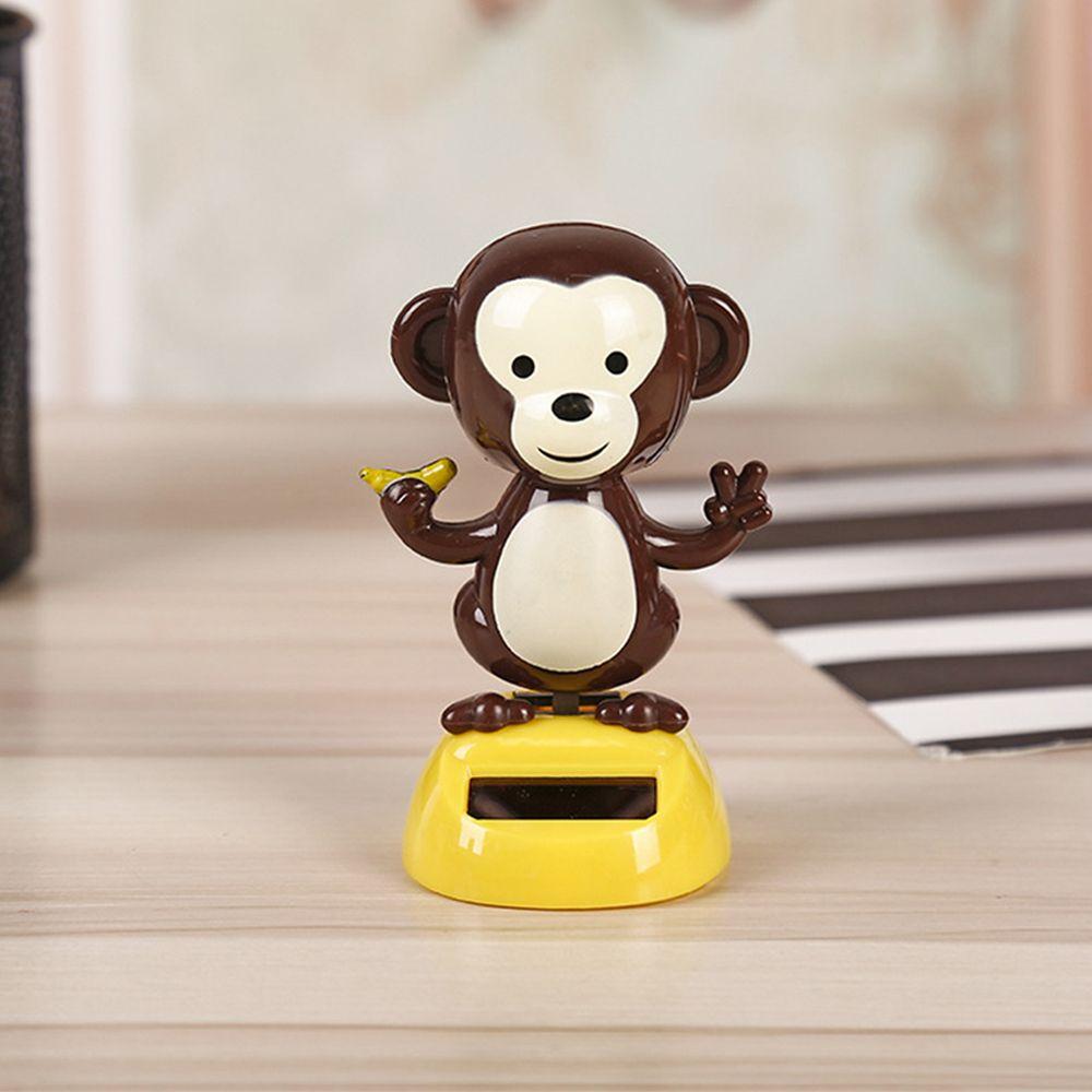 Dashboard Solar Power Shaking Head Cat Solar Toy Doll Dancing Monkey Figure Bobble Head Doll