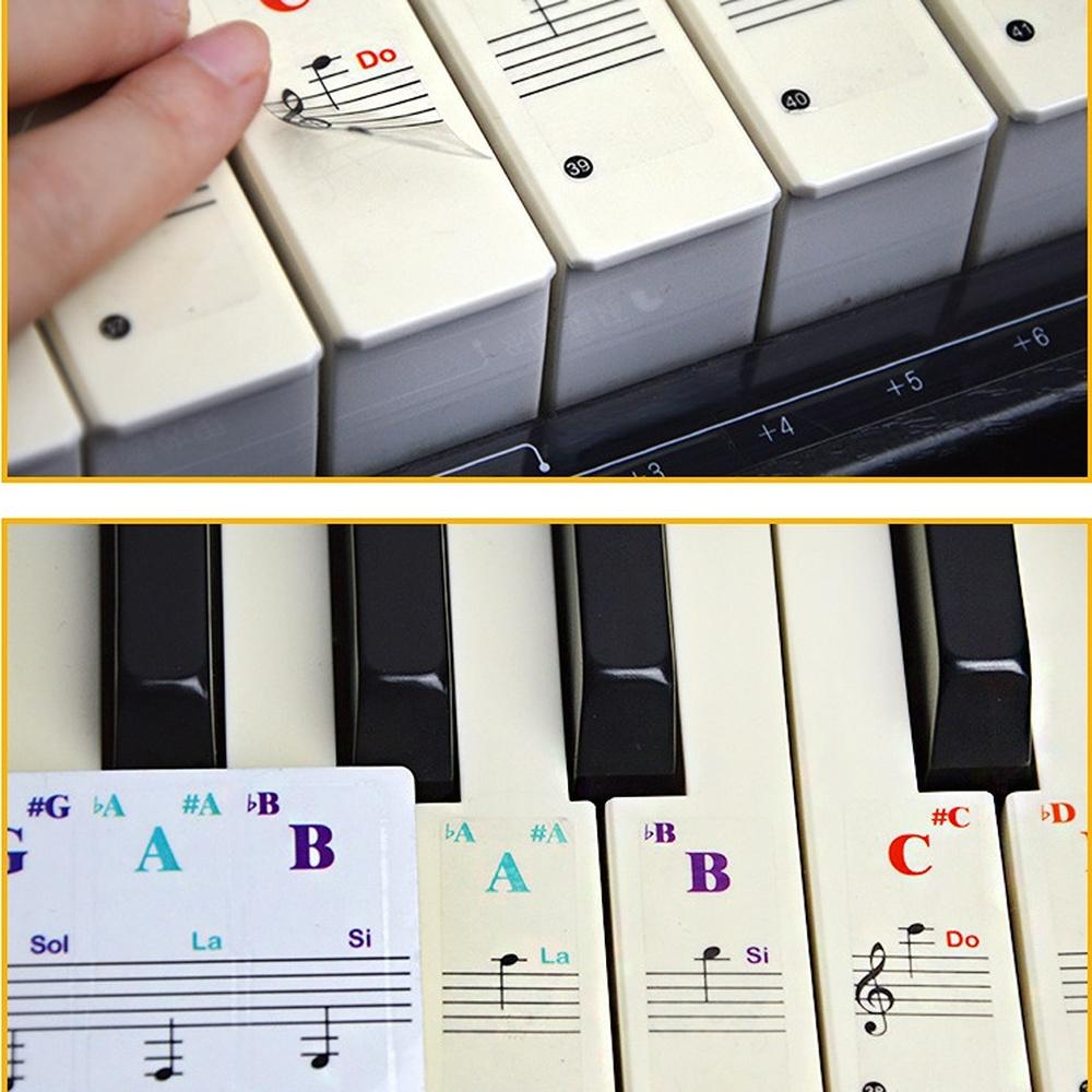 1 шт. цветные наклейки для фортепиано, нотный звук, имя, перекличка, наклейки для 37, 49, 88, 61 клавиш, электронный орган, клавиатура, аксессуары для фортепиано