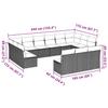 13 Piece Garden Sofa Set with Cushions Light Grey Poly Rattan