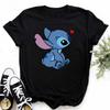 Disney Lilo Stitch Cute Cartoon Print Women T-Shirt Summer Streetwear Short Sleeve T Shirt Fashion Casual Female Clothes Tops