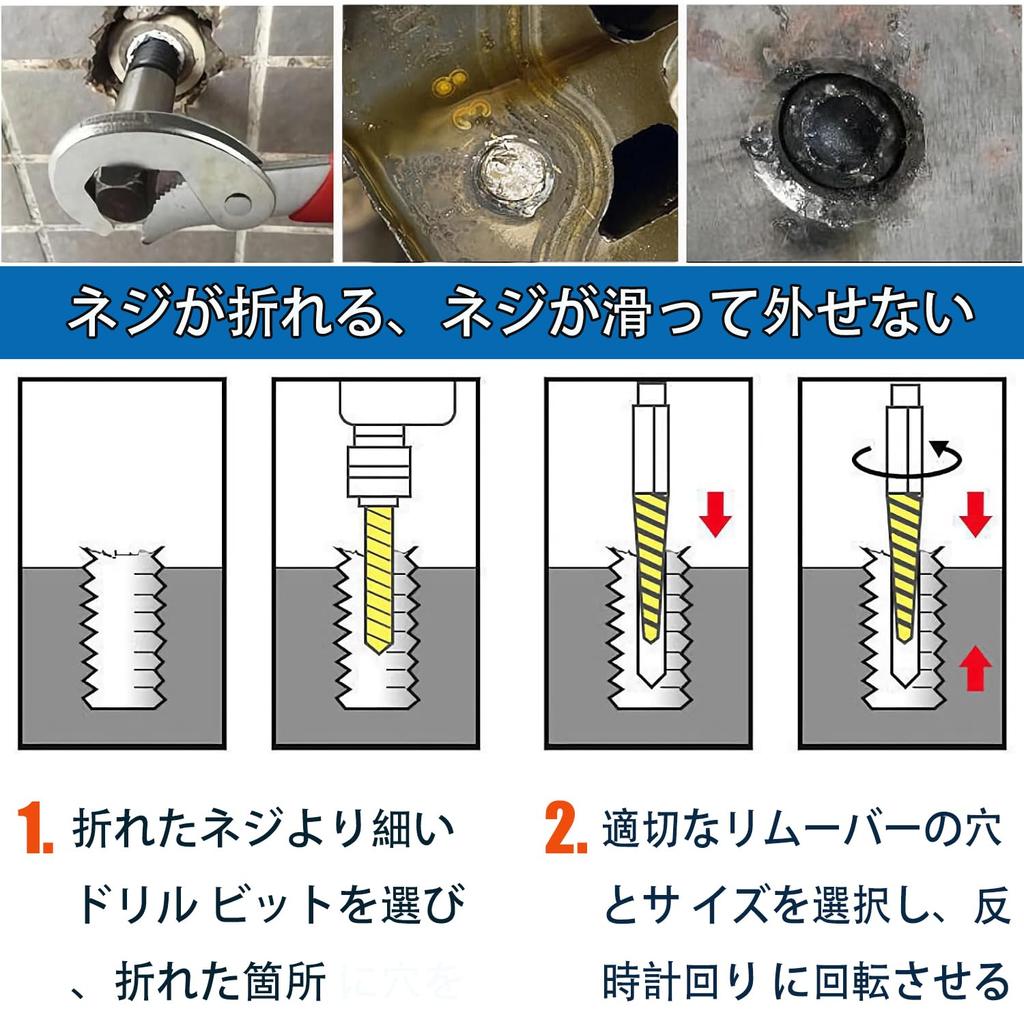GOOMAND Reverse Tap Left Rotation Drill Bit Extractor 10pcs Thread Repair Kit Stud Bolt Remover Extractor Nut Breaker Special Tool Broken Bolt Removal